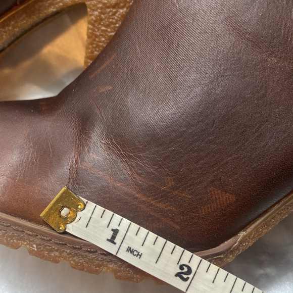 Timberland Glancy Teddy Fleece Brown Leather Heel Ankle Boots Size Womens 8.5 - Picture 4 of 13